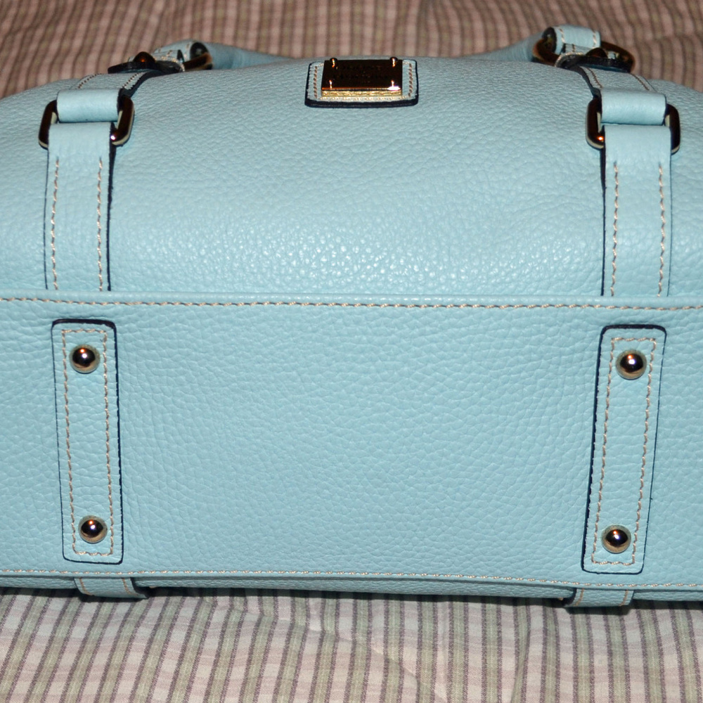 Dooney & Bourke Pebble Small Satchel Pale Blue Bag - Picture 4 of 7